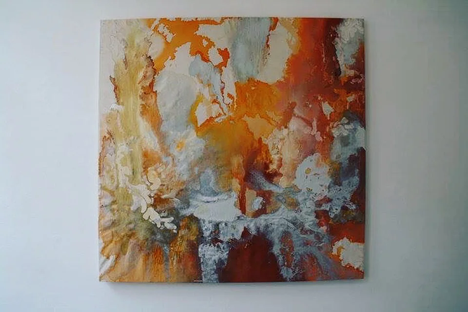 Rust-toned abstract painting